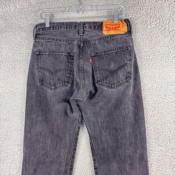 Levis 501 Jeans Mens 31 Black Button Fly Denim Western Cowboy Outdoor 30x33 - Picture 8 of 16